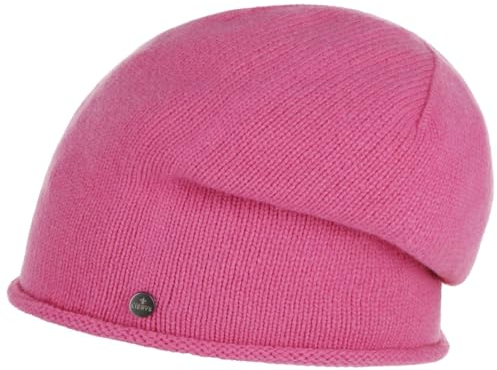 LIERYS Merino Kaschmir Beanie Damen/Herren (Länge: 26 cm) - Oversize-Mütze mit Merinowolle und Kaschmirwolle - Made in Germany - One Size 56-61 cm - Wollmütze Herbst/Winter pink One Size