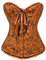 Bslingerie® Women Gothic Floral Lace Satin Overbust Corset (M, Orange)