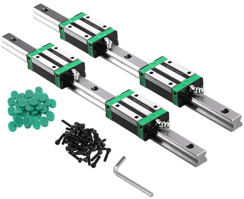 ONLISUM HGR20 Lot de 2 rails linéaires 500 mm avec 4 blocs de coussin de roulement HGH20CA de 20 mm pour imprimante 3D DIY et fraiseuses CNC