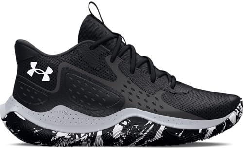 Under Armour Unisex UA Jet '23, Chunky Basketball Shoes, Unisex Trainers for Women and Men, Sneakers with a Micro G Midsole Black White