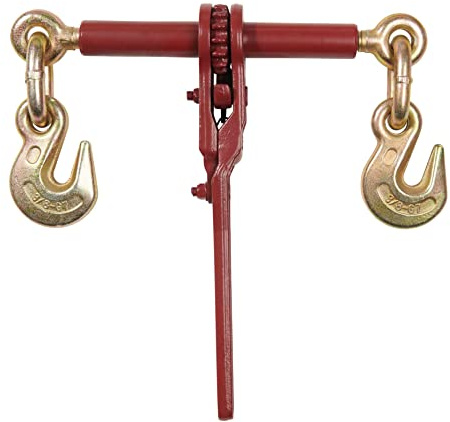 Mytee Products 3/8 - 1/2 Extreme Heavy Duty Ratchet Load Chain Binder with Grab Hooks - 12,000 Lbs Working Load Limit - Flatbed Transport Truck Trailer Tie Down Hauling
