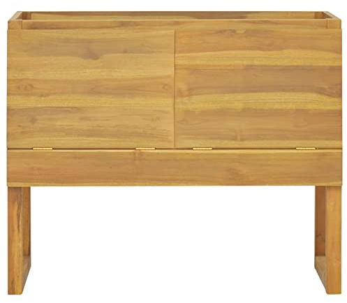 Tidyard Badschrank Unterschrank Waschbeckenunterschrank Badschrank Badmöbel Massivholz Teak 45x45x75 cm