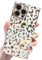 KERZZIL Elegant Compatible with iPhone 13 Pro Max Square Edge Case, Cute Luxury Leopard Pattern Plating Case Camera Protector Soft TPU Shockproof Protective Corner Back Cover(White)