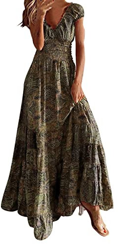 NNGOTD Robe Déténte Femme été Longue Grande Taille Imprimer lâche Grande Taille Afrique sans Manches Une épaule De Multiples Façons De Porter Robe Cocktail Mariage