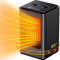 Portable Space Heater, Electric Fan Heater, Heaters for Home Low Energy Silent, 750/1500W PTC Ceramic Heater with Tip-Over and Overheat Protection, Heater with 3 Heat Modes&Thermostat for Home Office