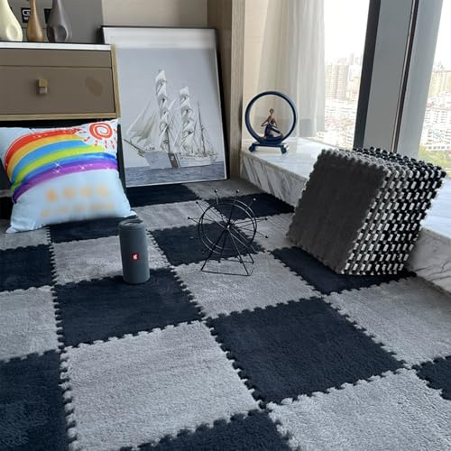 Wohnzimmer Ineinandergreifende Puzzle-teppiche,schlafzimmer Flauschige PlüSch-Schaumstoff Teppiche,weiche Raumdekoration Krabbelmatte,Schallschutz, Schutzboden,Kann Zugeschnitten Werden. ( Color : Sty