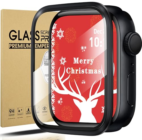 Diruite Vetro Temperato per Apple Watch Series 9/8/7 45mm Pellicola Protettiva,3D Lega di Titanio Impermeabile HD Vetro Senza Bolle Protezione per iWatch 45mm Screen Protector[Antigraffio]