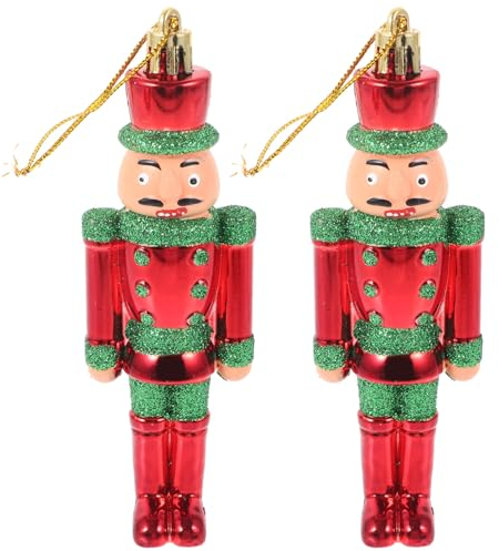 EXCEART 2st Weihnachten Nutman Soldier Pvt. Charm Feiertags-nussknacker-Figuren Nussknacker-Ornamente Aus Baum Hängende Ornamente Nussknacker Weihnachtsbaumschmuck Minze Der Baum Plastik