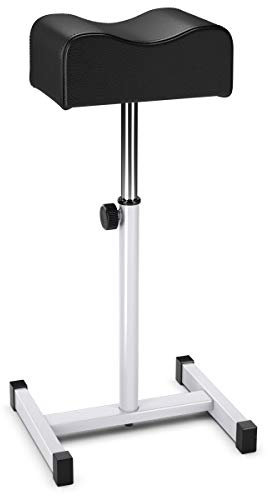 COSTWAY Pedicure Manicure Footrest, 18-26 Inch Adjustable Pedicure Chair Nail Footrest with Soft Cushion, Portable Manicure Foot Rest Stool Equipment for Beauty, Salon, Spa and Home Selfcare (Black)