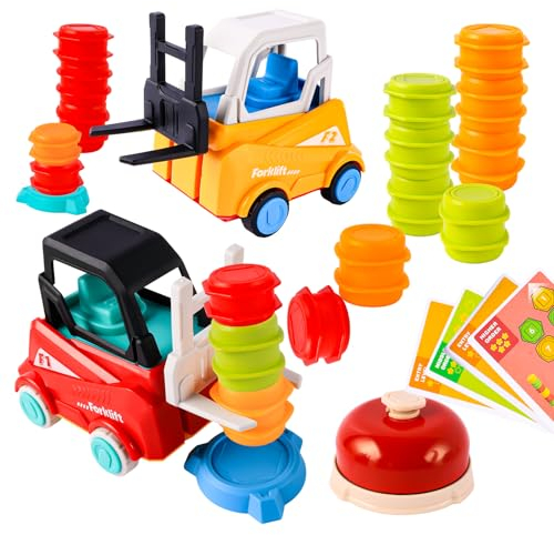 Engineer Forklift Transport Game, carrello elevatore gioco di trasporto per bambini, ingegneria per bambini, carrello elevatore, giocattolo impilabile per bambini, intelligenza, regalo educativo