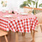 Wolkemer Nappe ovale à carreaux de style rustique en tissu à carreaux rouge et blanc pour salle à manger, cuisine, tables de fête, 152,4 x 213,4 cm