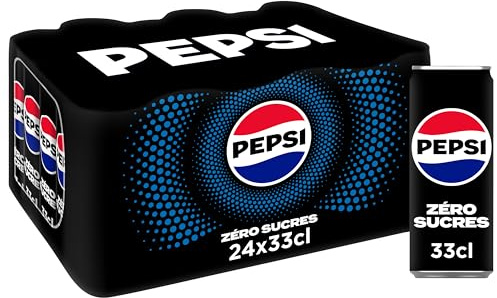 PEPSI Soda au Cola Sans Sucres - Lot de 24x33cl