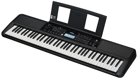 Yamaha PSR-EW320 Teclado portátil para principiantes, 650 voces de instrumentos auténticos y 76 teclas sensibles a la pulsación con polifonía de 48 notas, incluye 2 clases online