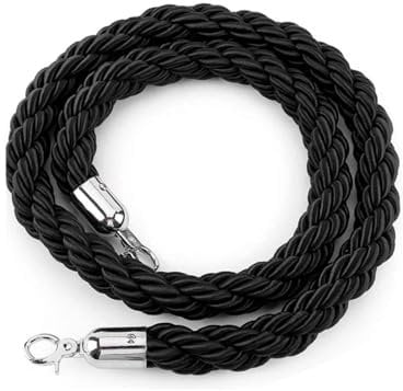 Vixzoid Barrier Cord Black 1.5 m Barrier Tape Handrail Rope Barrier Rope with Hook for People Guidance System