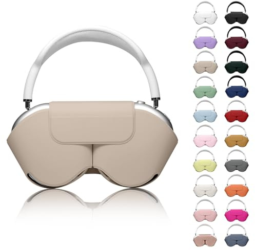 Youtec Custodia per Apple AirPods Max, custodia intelligente con modalità sleep realizzata in pelle sintetica di poliuretano, custodia di ricambio originale per cuffie Airpod Pro Max, color carne