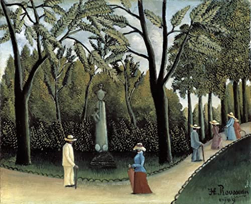 GKAZGQPR Berühmte Gemälde Gemälde Fotodruck Drucken Ölgemälde Die luxemburg-gärten chopin-denkmal von henri rousseau Bilder Deko Kunstwerk für Wohnzimmerdekoration 60x90cm