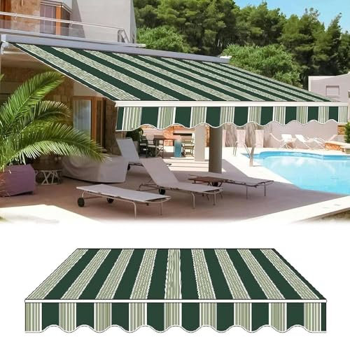 QTWLG 2 3 4 5 6m Klemmmarkise Ersatzstoff Terrassen Markisenstoff Ersatz-Markisenstoff Markisenbespannung Für Balkon Garten, Rahmenlos(22.9x4.9ft-7x1.5m)