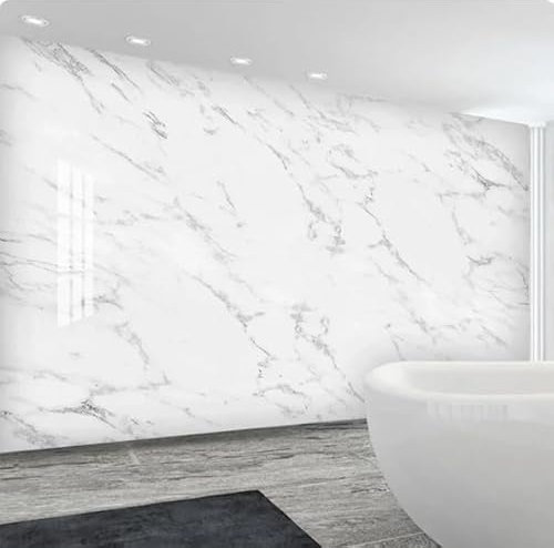 Papier peint marbré 3D pour salle de bain WC arrière-plan décoration murale autocollant grande taille 400 x 280 cm