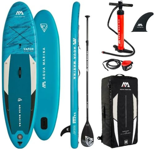 Aqua Marina Vapor Stand Up Paddle Board 315x79x15cm – All-Around ISUP mit Rucksack, Pumpe, Paddel & Finne – Traglast bis 140kg