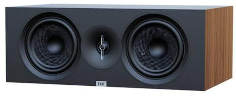 ELAC Debut 3.0 DC63-WN Center Channel Speaker, Walnut - 1” Aluminum Dome Tweeter & Dual 6.5” Aramid Fiber Woofers - 2-Way Bass Reflex - 50Hz to 38KHz Response