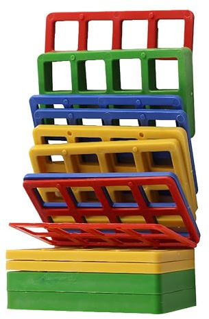 Relaxdays Separadores de plástico, Set de 120 Unidades, 4 tamaños, 1,5-10 mm, Bloques de Soporte para Ventanas
