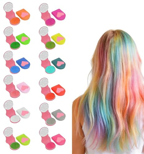 Haarkreide für Mädchen 12Farben Haarkreide für Kinder Haarfarbe Auswaschbar | Haar Kreide für Kinder Haarfarbe Kinder Auswaschbare für Karneval, Cosplay, Geburtstag