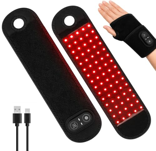 WDKXCN Elektrische Handmassagegeräte, Kabellose Hand massagegerät mit Red Light Therapy und 3 Modi, 48 Stück 5050 660nm & 850nm LED Rotlichtlampe Therapie Handmassage für Linderung von Gelenkschmerzen