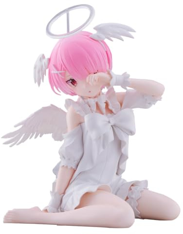 Anjinguang Anime Re:0 Figur Rem Statue, 13 cm Engel Uniform Rem Actionfigur sitzende Pose Modell PVC Cartoon Figur Sammlerstück Desktop Dekoration