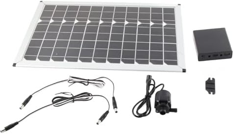 SustVita Pompa per fontana ad energia solare con pannello da 20 W per laghetti all'aperto e elementi da giardino, pompa sommersa da 12 V con sollevamento di 5 m e portata massima