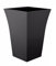 2 x BLACK Plastic Large Plant Pots Indoor Outdoor Garden Tall Square Planters