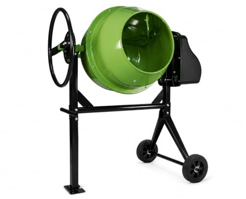 TRUTZHOLM Betonmischer mit 140 Litern Fassungsvermögen 550 Watt Drehzahl 30 U/Min, langlebig, robust, Zahnräder aus Guss, Zementmischer für Beton, Mörtel, Gips, Saat