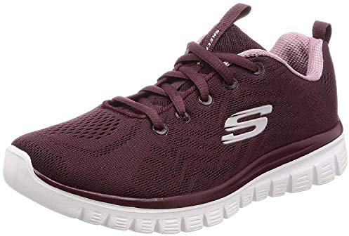 Skechers Graceful Get Connected Regular, Zapatillas Mujer, Wine, 36.5 EU