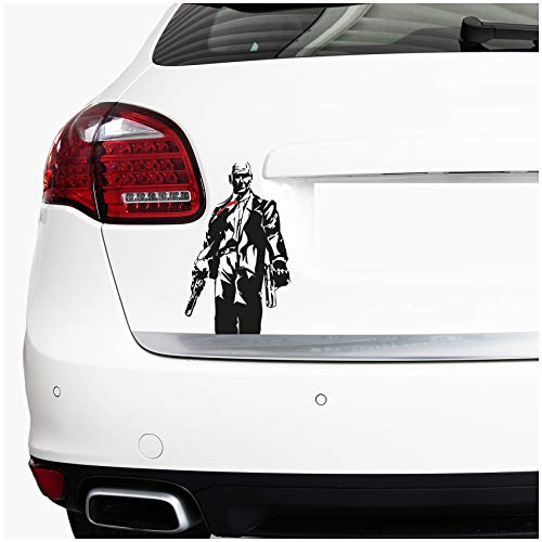 Finest Folia Hitman Aufkleber Schwarz Sticker Dekor Folie Autoaufkleber K064 (25cm x 15cm)