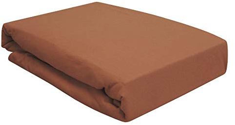 Spannbettlaken für Wasserbett Boxspringbett oder Übergrößen 180x200-200x220 cm - hochwertige 190 gr/m² - breites Farbsortiment (mittel braun/Nougat)