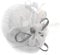 Caprilite White and Silver Grey Sinamay Big Disc Saucer Fascinator Hat for Women Weddings Headband