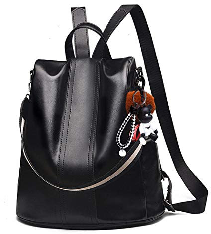 DEERWORD Donna Borse a Zaino Borsa a Zainetto Elegante Tracolla Zaini Firmate Marca Zainetti Antifurto PU pelle 6555 1 pz Nero