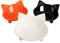 SLSON 3 Pack Cat Feeding Bowls, 8 Ounce Shallow Cat Water and Food Bowl with Non Slip Rubber for Relief of Whisker Cats, Black and White and Orange