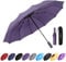 Parapluie Pliant, Parapluie Coupe-Vent & Ultra-léger, Ouverture et Fermeture Automatique, Parapluie Compact Incassable 12 Baleines pour Homme Femme Voyage avec Sac d'absorption