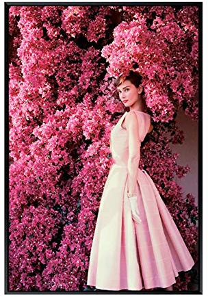 LCSLDW Leinwanddruck Audrey Hepburn Filmstar Vintage Nordische Plakate Und Drucke Wandkunst Leinwandbilder An Der Wand Bilder Wohnzimmer Dekor