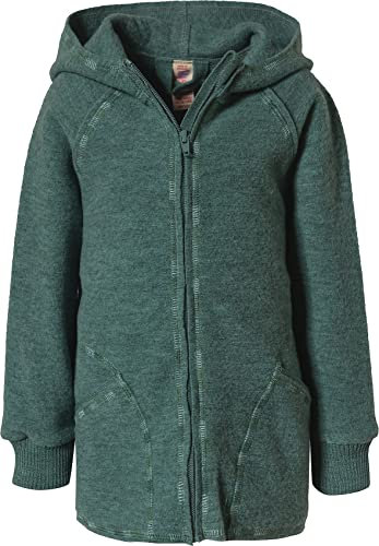 Engel Natur, Baby Walkjacke mit Reißverschluss, 100% Schurwolle (kbT) (Jade melange, 98-104)