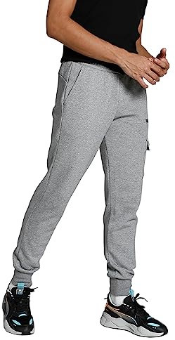PUMA Herren Essentials Cargohose S Medium Gray Heather ┃Basic Sporthose Herren