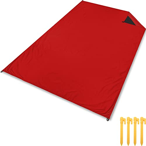 gipfelsport Picknickdecke - Outdoor Picknick Decke I Stranddecke, wasserdicht, waschbar, sandfrei I 150x110cm groß I rot
