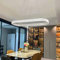 Pendelleuchte Modern Oval Esstischlampen LED Büro Hängeleuchte Dimmbar Wohnzimmer Deckenleuchte Höhenverstellbar Schlafzimmer Deko Hängend Lampen für Küche Bar Esszimmer Deckenlampe (Weiß, L120CM)