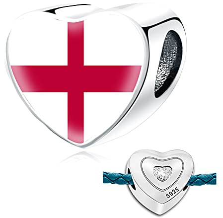 Perlen für Armbänder England Flagge Silber Charms für Frauen Charme Perle Schmuck Geschenke Geschenkidee für Mädchen, Nein