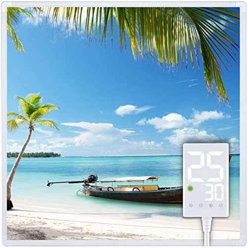 Heidenfeld Infrarotheizung HF-HP105 | 𝟭𝟬 𝐉𝐀𝐇𝐑𝐄 𝐆𝐀𝐑𝐀𝐍𝐓𝐈𝐄 - 400 Watt - Bis 10 m² - Infrarot Heizkörper - Elektroheizung mit Thermostat - Überhitzungsschutz (400 Watt, Strand3)