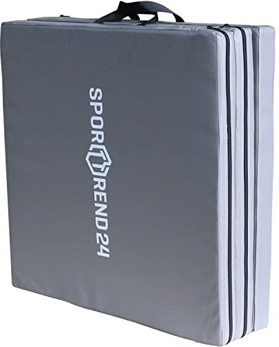 Sporttrend 24® 3 in 1 Turnmatte in schwarz/grau | Faltbar, Fitnessmatte, Gymnastikmatte, Sportmatte (Grau)