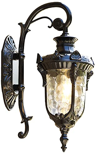 Mengjay Rustikale Außen-Wandleuchte Vintage E27 Aluminium Gartenlampe Retro Rustikal Wandlampe Aussen Aussenleuchte Wasserdichte Foyer Balkon Villa Fassadenlampe(keine Glühbirne)