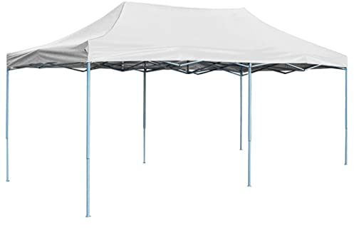 Profi-Partyzelt Faltbar, MOONAIRY Party Zelt, Pavillon, Faltpavillon, Garagenzelt, Gartenzelt, 3 x 6 m Stahl Weiß