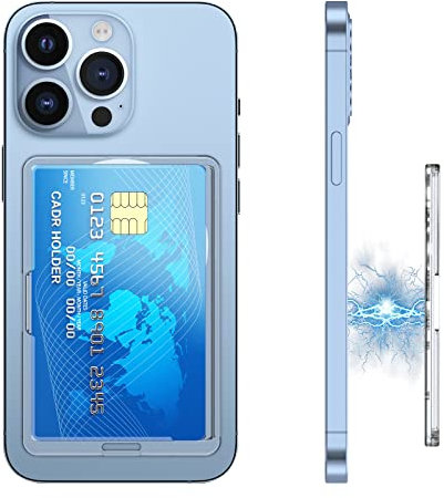 AUROX Portefeuille magnétique pour téléphone Magsafe – Portefeuille minimaliste fin pour iPhone Série 16, 15, 14, 13, 12, pouvant contenir 2 cartes, transparent