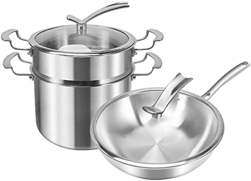 TATSEN 316 Edelstahl-Topfset Haushalt Küche Antihaft-Bratpfanne + Dampfgarer-Set Kombi-Küchenutensilien